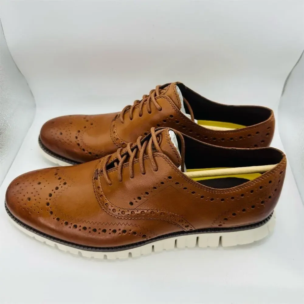 Cole Haan ZERØGRAND Wingtip Oxford Men's Dress Shoes Brown Size 11.5 M